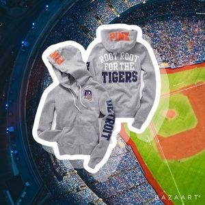 Detroit Tigers pink Victoria secret zip up jacket